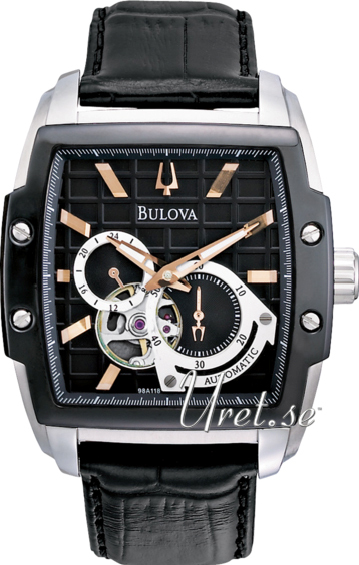 Bulova Mechanical Herrklocka 98A118 Svart/Läder - Bulova