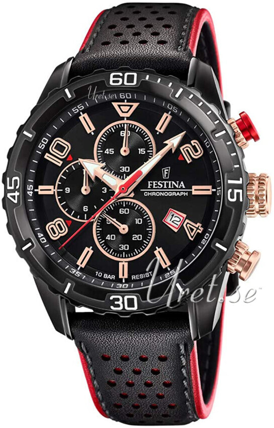 Festina Herrklocka F20519-4 Svart/Läder Ø45 mm - Festina