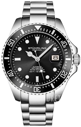 Stührling Original Aquadiver Depthmaster Svart/Stål Ø42 mm 4048.1