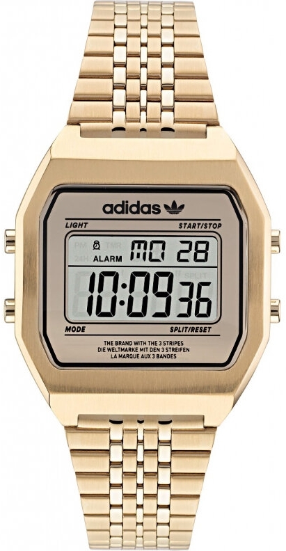 Adidas Damklocka AOST22074 Street Digital LCD/Guldtonat stål Ø36 mm - Adidas