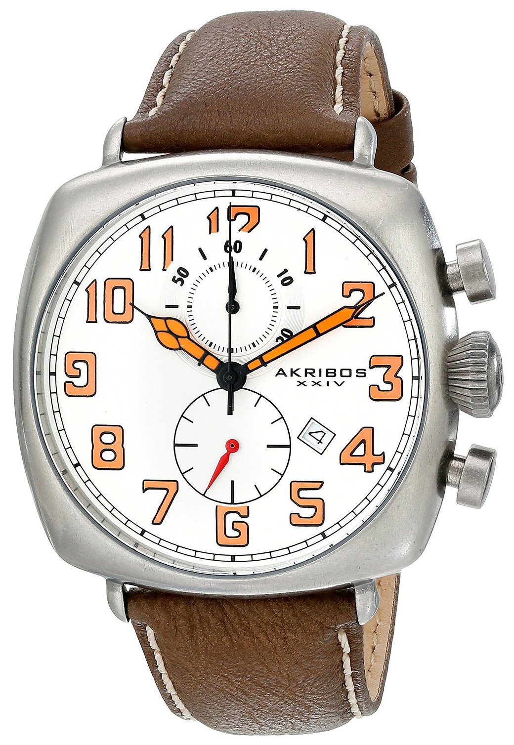Akribos XXIV Herrklocka AK786WT Chronograph Vit/Läder - Akribos XXIV