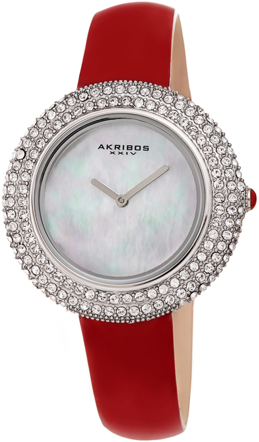 Akribos XXIV Damklocka AK1049RD Crystal Vit/Läder Ø36 mm - Akribos XXIV