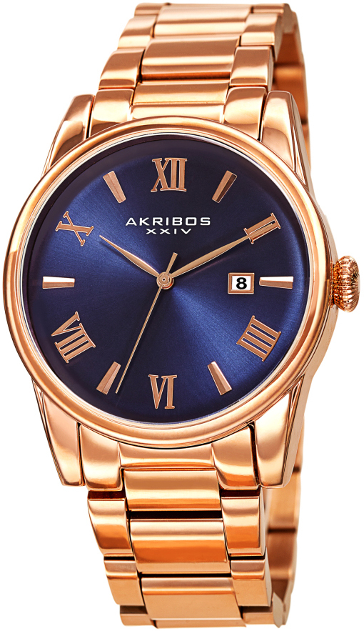 Akribos XXIV Herrklocka AK1056RGBU Blå/Roséguldstonat stål Ø41 mm - Akribos XXIV