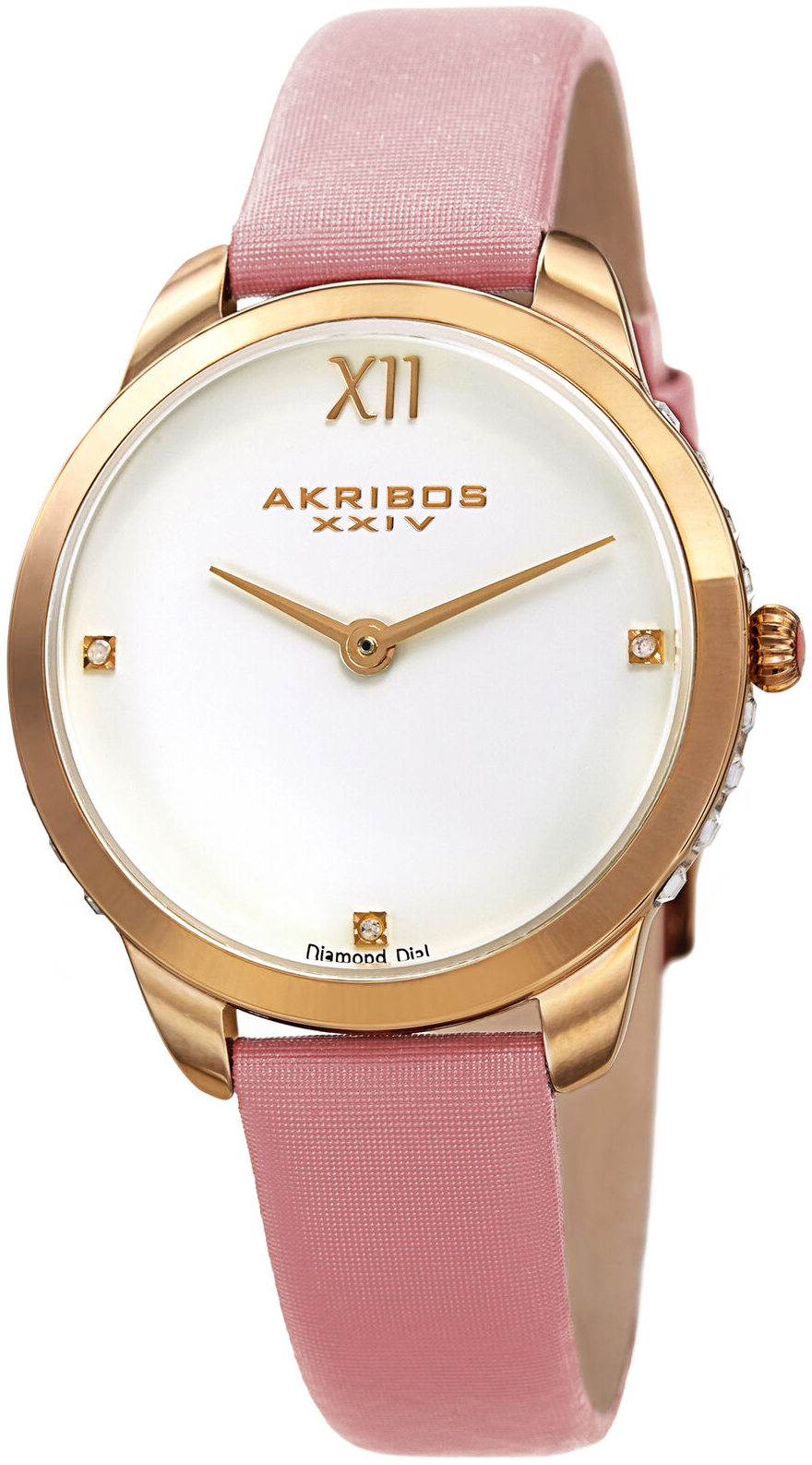 Akribos XXIV Damklocka AK1059PK Diamond Vit/Satin Ø34 mm - Akribos XXIV