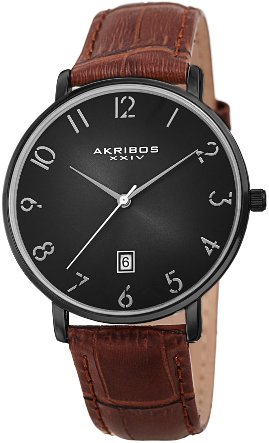 Akribos XXIV Herrklocka AK1077BK Designer Svart/Läder Ø38 mm - Akribos XXIV