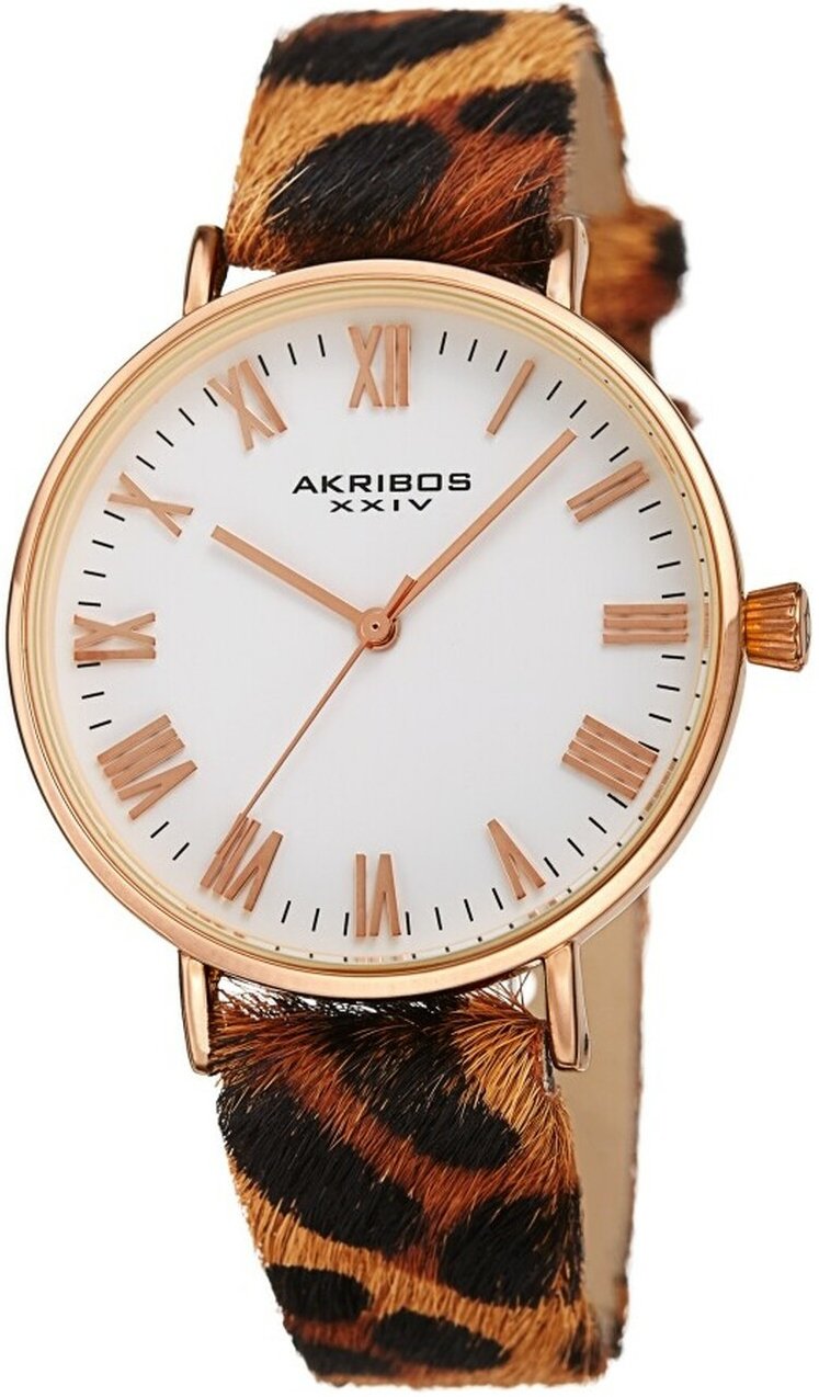 Akribos XXIV Damklocka AK1080RG Slim Vit/Läder Ø36 mm - Akribos XXIV