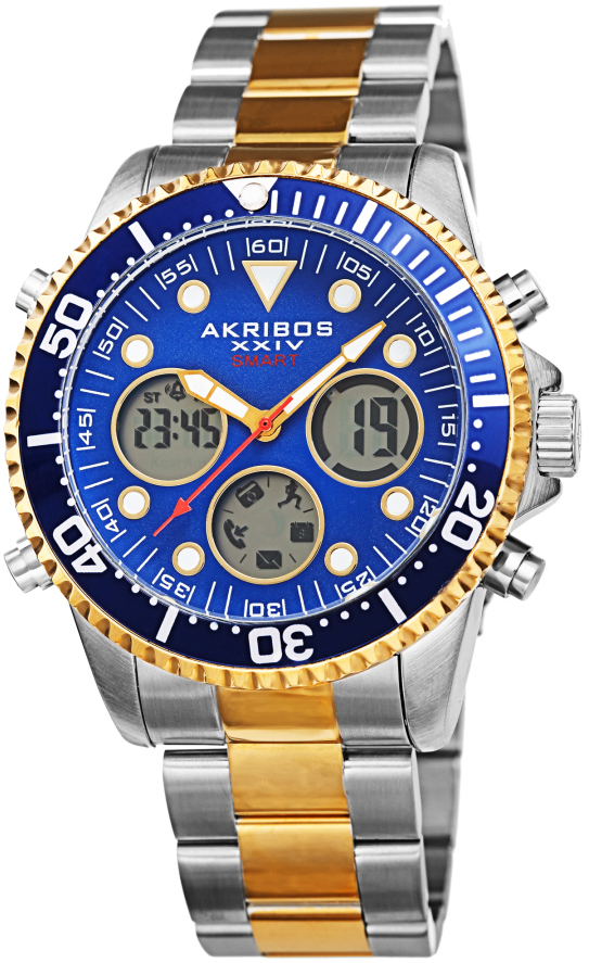 Akribos XXIV Herrklocka AK1094TTBU Divers Blå/Gulguldtonat stål - Akribos XXIV