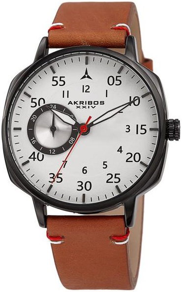 Akribos XXIV Herrklocka AK1109BRBK Analog Vit/Läder Ø42 mm - Akribos XXIV