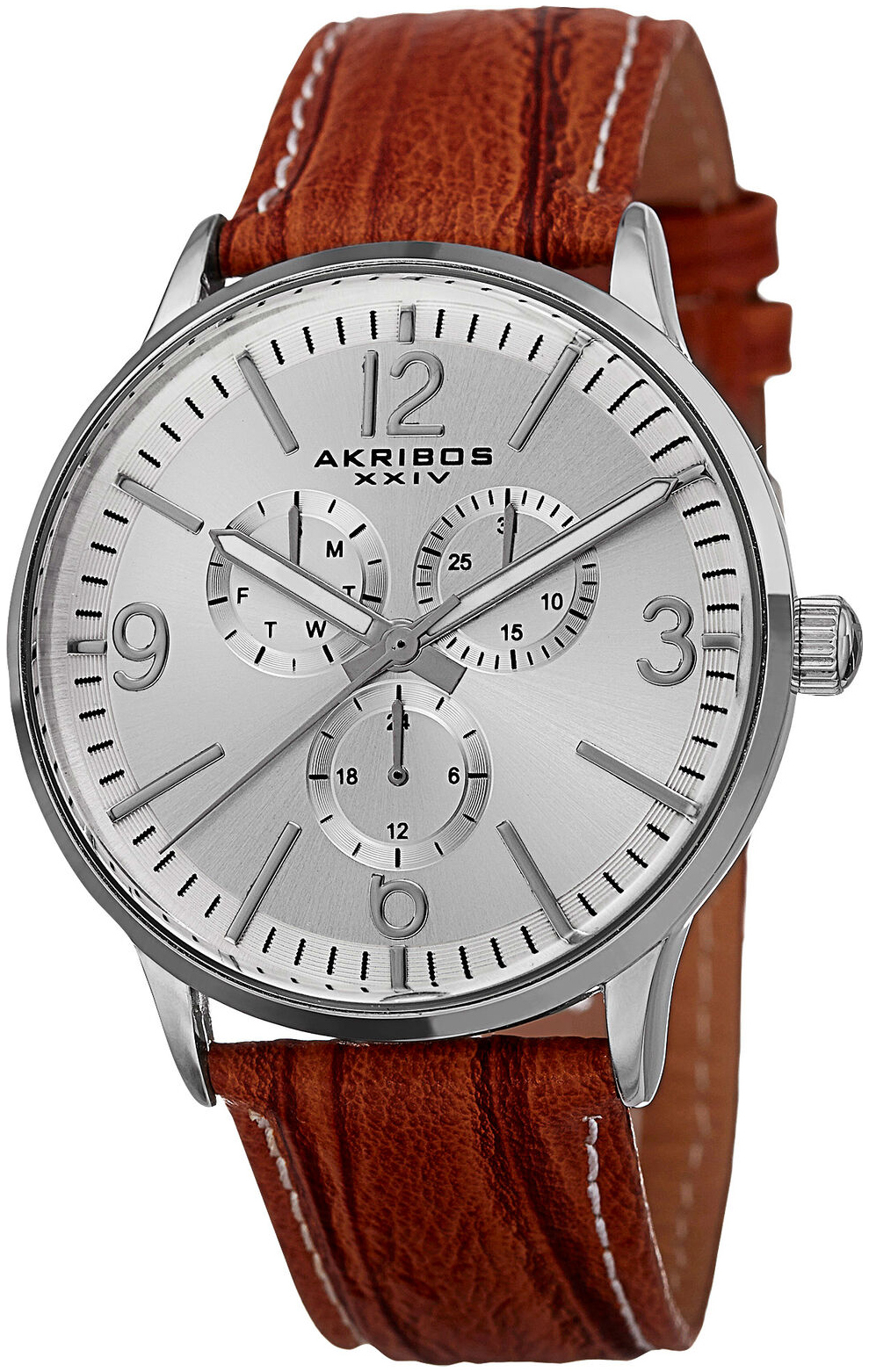 Akribos XXIV Herrklocka AK769BR Silverfärgad/Läder Ø43 mm - Akribos XXIV
