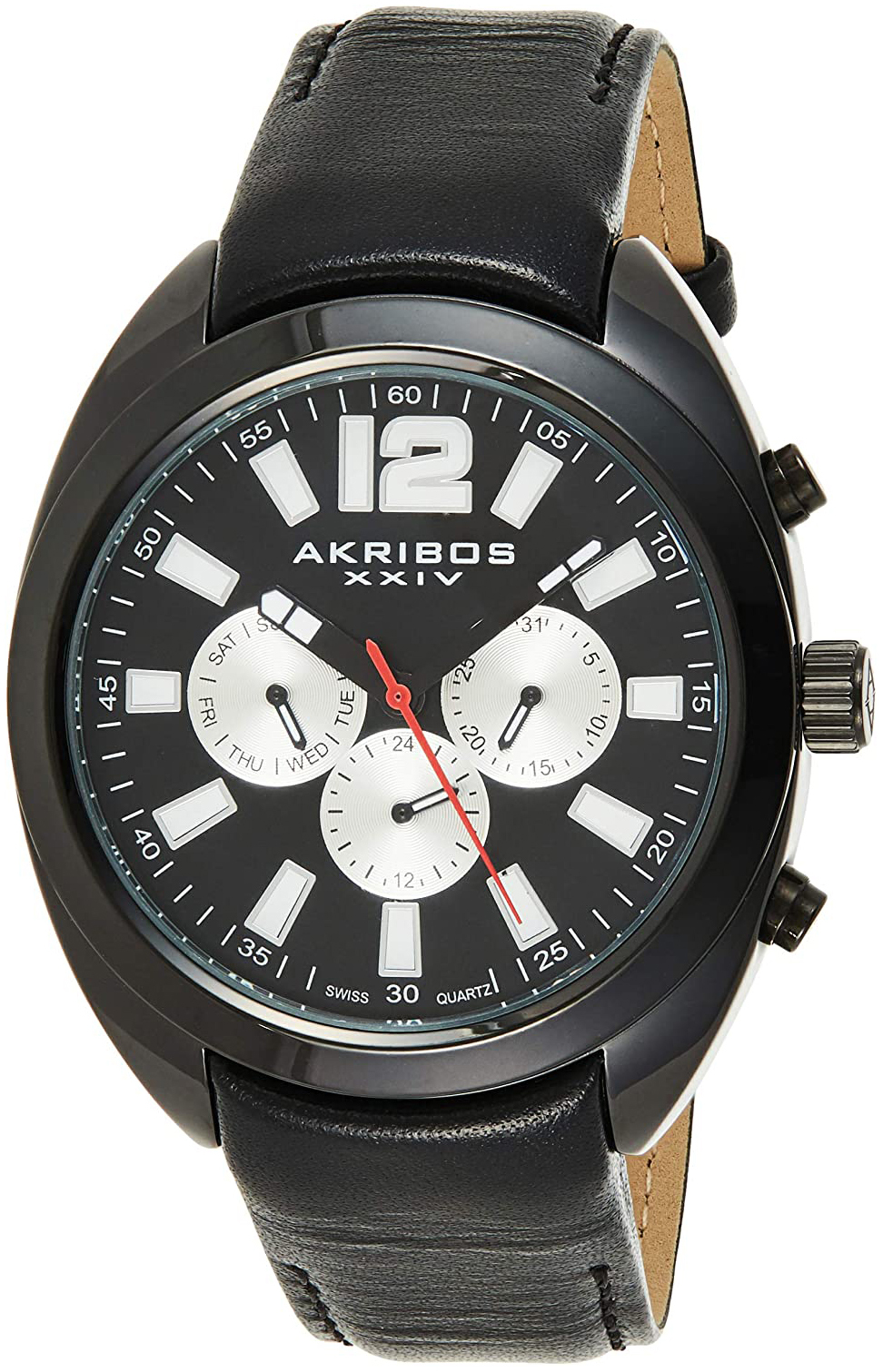 Akribos XXIV Herrklocka AK777BK Svart/Läder Ø45 mm - Akribos XXIV