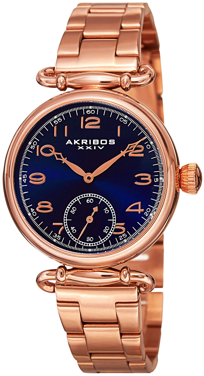 Akribos XXIV Damklocka AK806RGBU Blå/Roséguldstonat stål Ø34 mm - Akribos XXIV