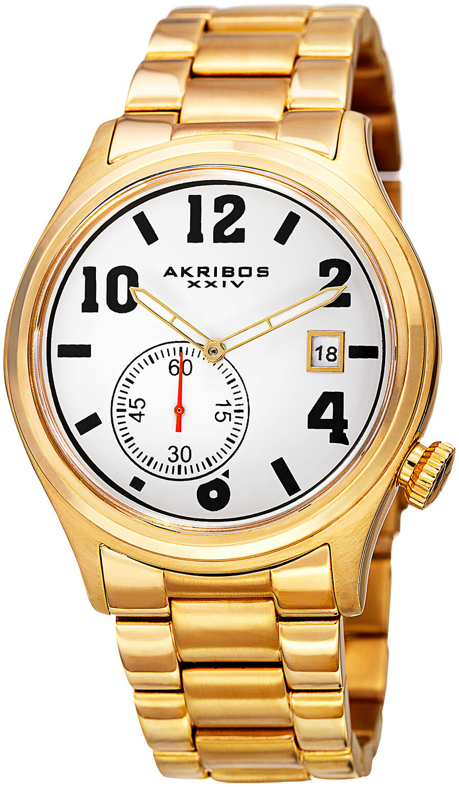 Akribos XXIV Herrklocka AK830YG Sleek Vit/Gulguldtonat stål Ø42 mm - Akribos XXIV
