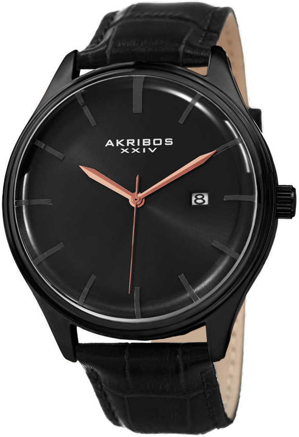 Akribos XXIV Herrklocka AK914BK Svart/Läder Ø45 mm - Akribos XXIV