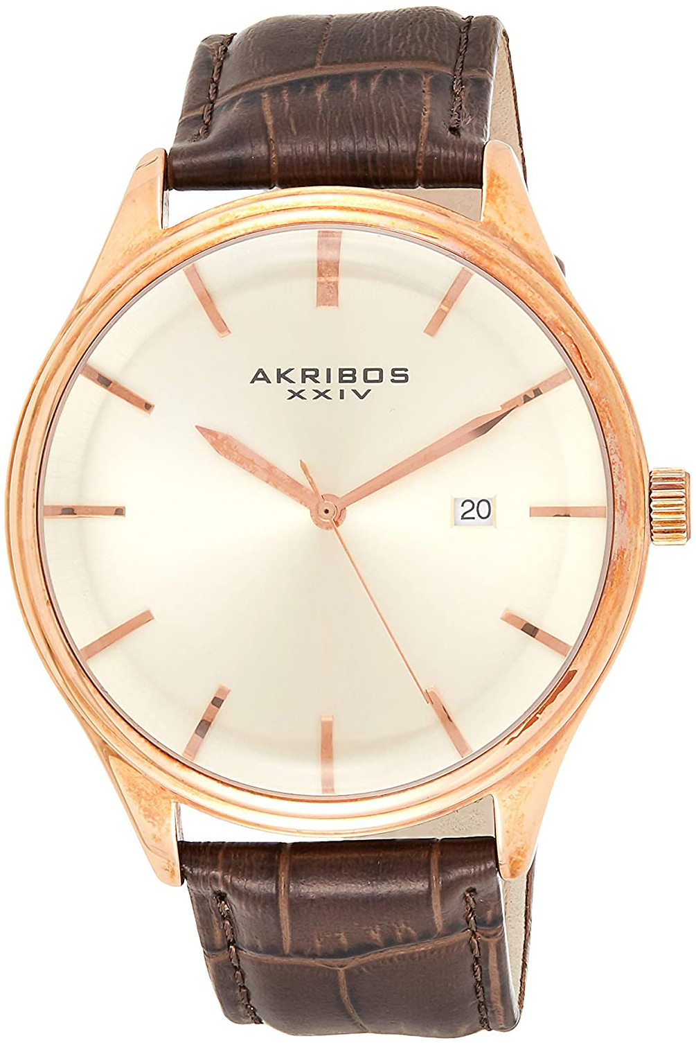 Akribos XXIV Herrklocka AK914RGBR Antikvit/Läder Ø45 mm - Akribos XXIV