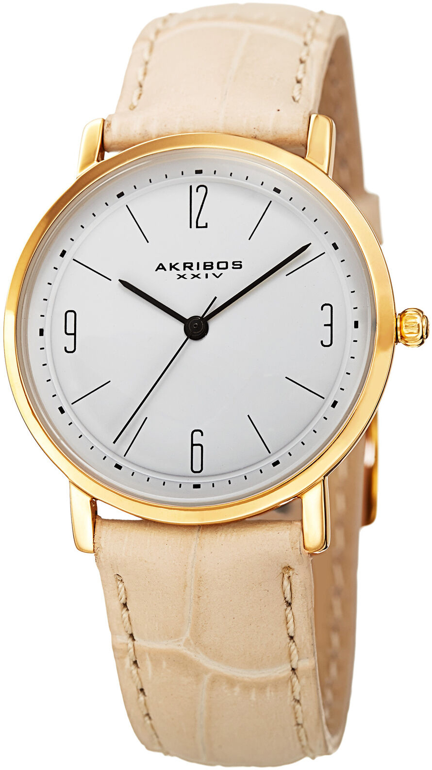 Akribos XXIV Damklocka AK922BG Classic Vit/Läder Ø34 mm - Akribos XXIV