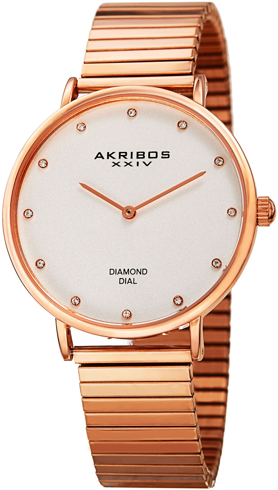 Akribos XXIV Damklocka AK927RG Diamond Silverfärgad/Roséguldstonat - Akribos XXIV
