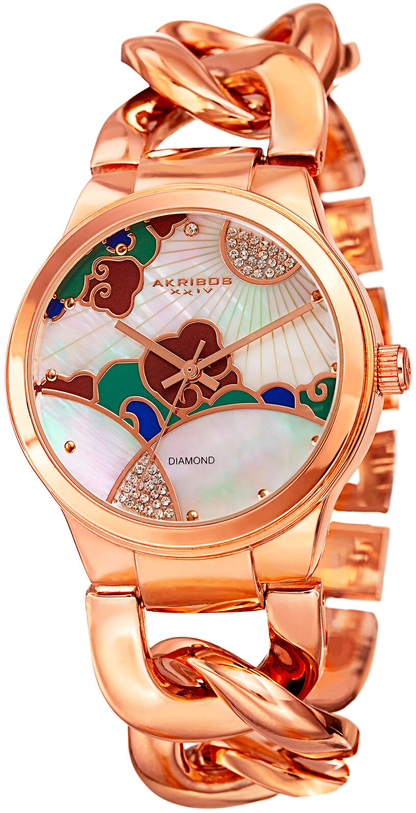 Akribos XXIV Damklocka AK931RG Flerfärgad/Roséguldstonat stål Ø38 - Akribos XXIV