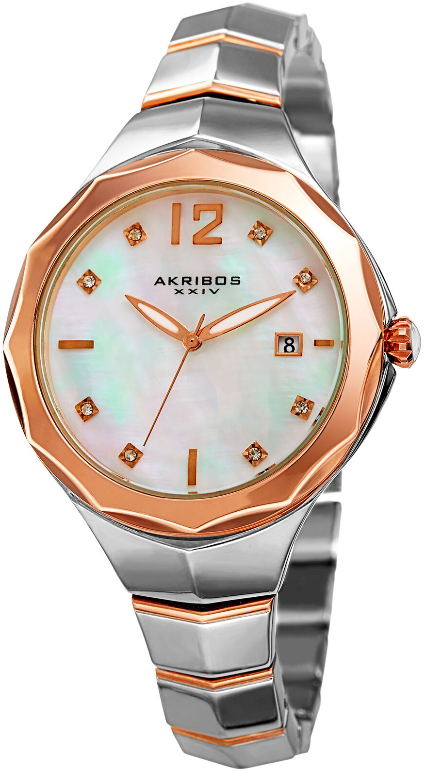 Akribos XXIV Damklocka AK932TTR Vit/Roséguldstonat stål Ø37 mm - Akribos XXIV