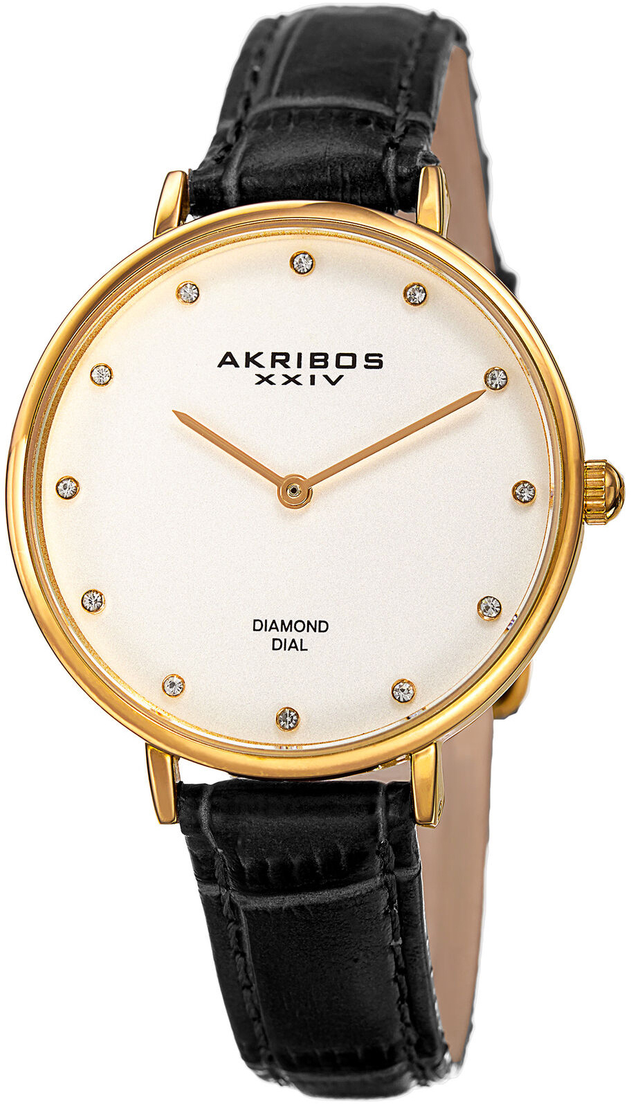 Akribos XXIV Damklocka AK933YG-BX Vit/Läder Ø35 mm - Akribos XXIV