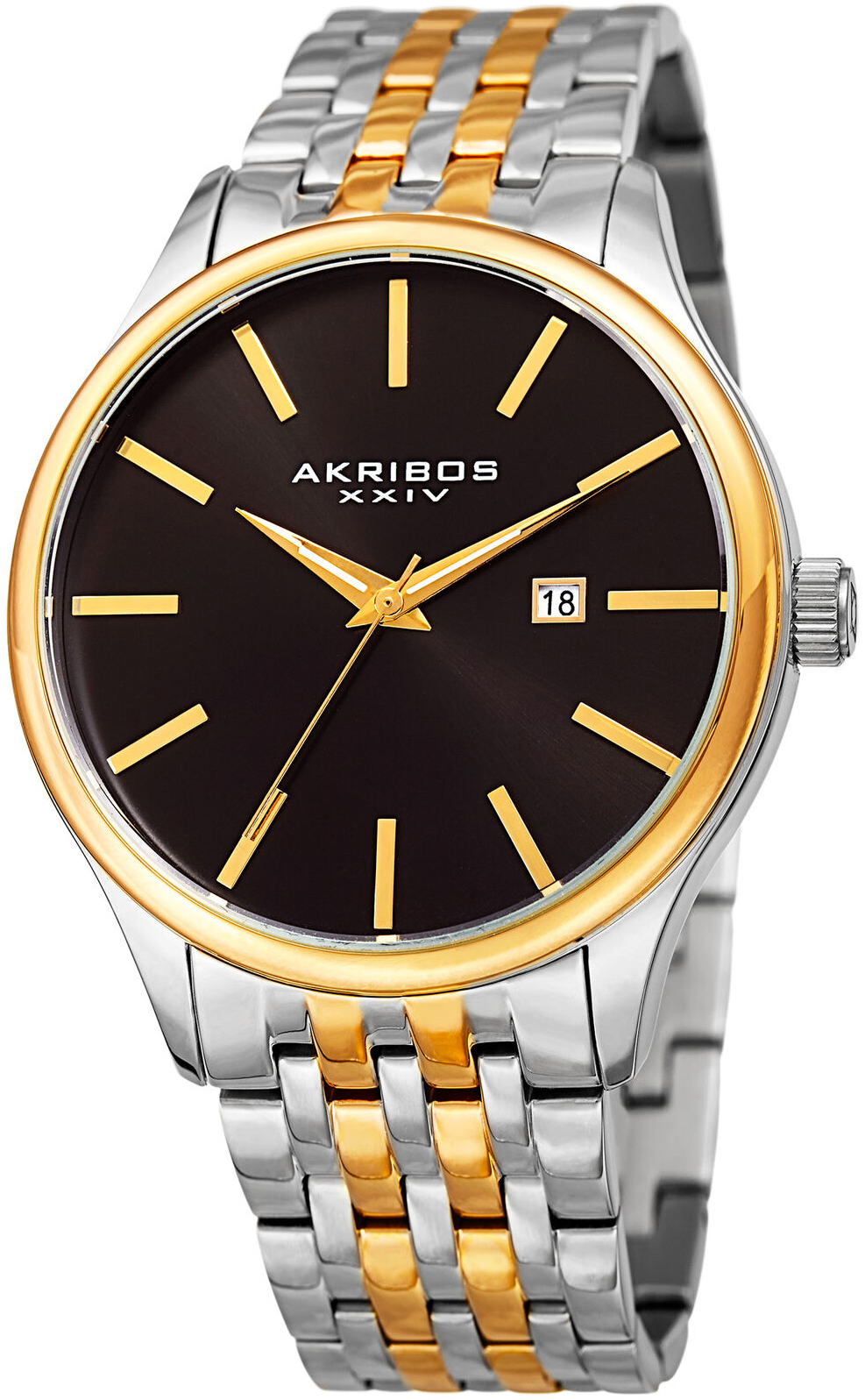 Akribos XXIV Herrklocka AK941TTG Svart/Gulguldtonat stål Ø44 mm - Akribos XXIV