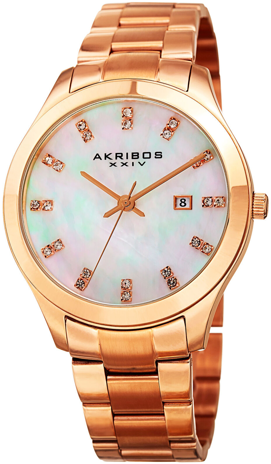 Akribos XXIV Damklocka AK954RG Vit/Roséguldstonat stål Ø42 mm - Akribos XXIV