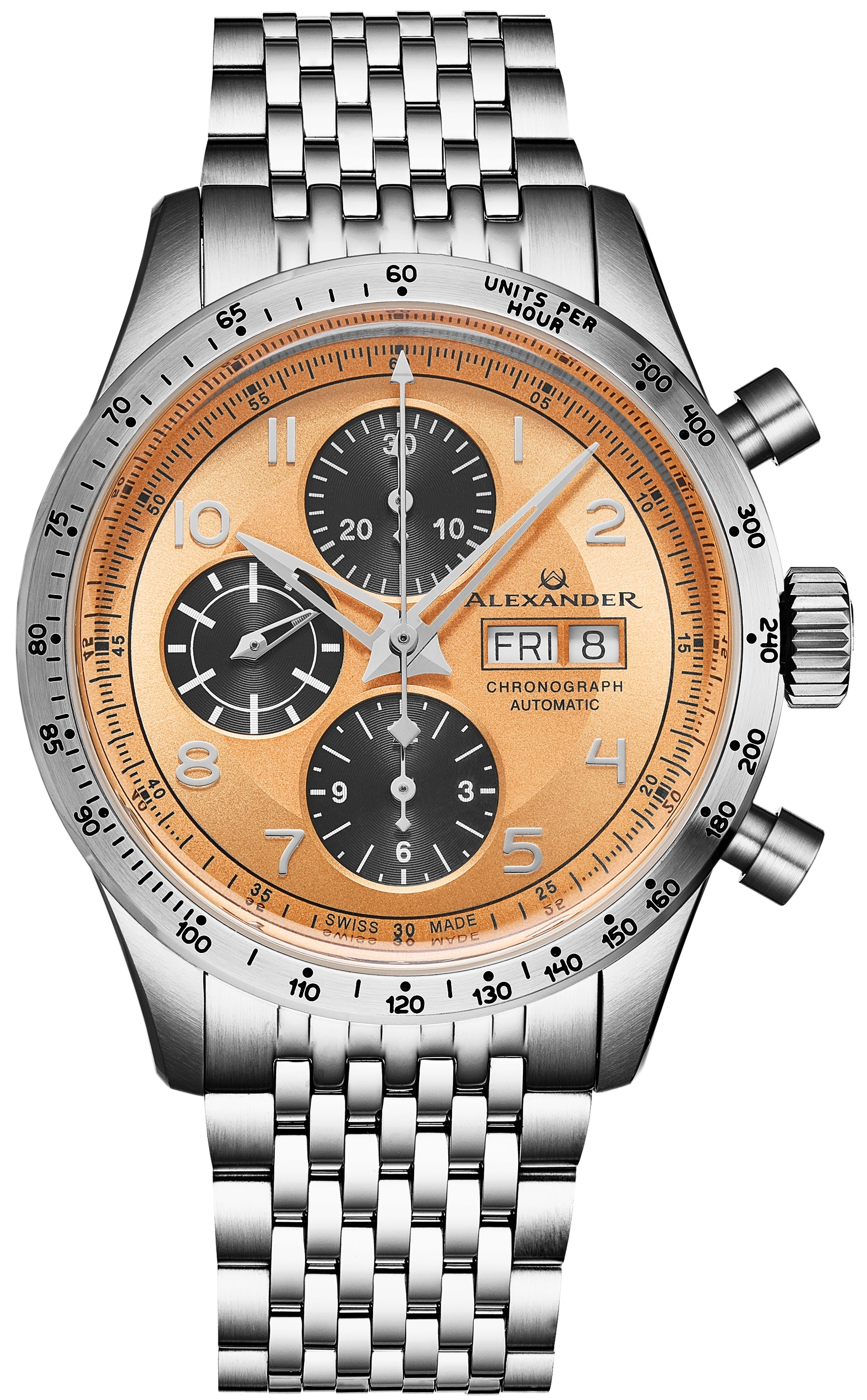 Alexander Herrklocka A450-LE Chronograph Roséguldstonad/Stål Ø42 mm - Alexander