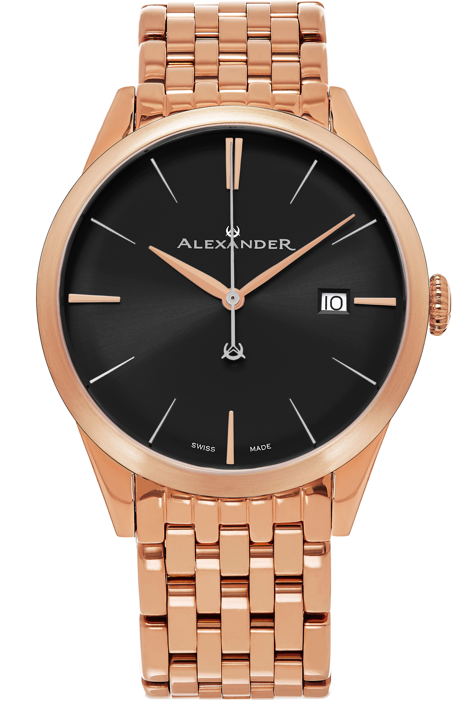 Alexander Herrklocka A911B-06 Heroic Svart/Roséguldstonat stål Ø40 - Alexander