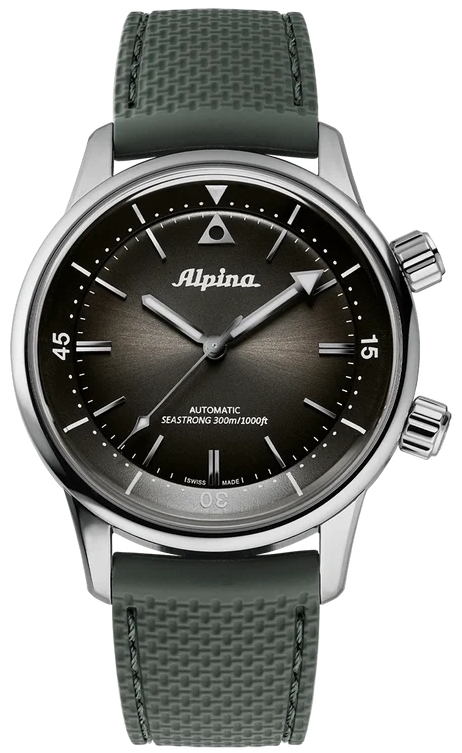 Alpina Herrklocka AL-520GR4H6 Heritage Diver 300 Grön/Gummi Ø42 mm - Alpina