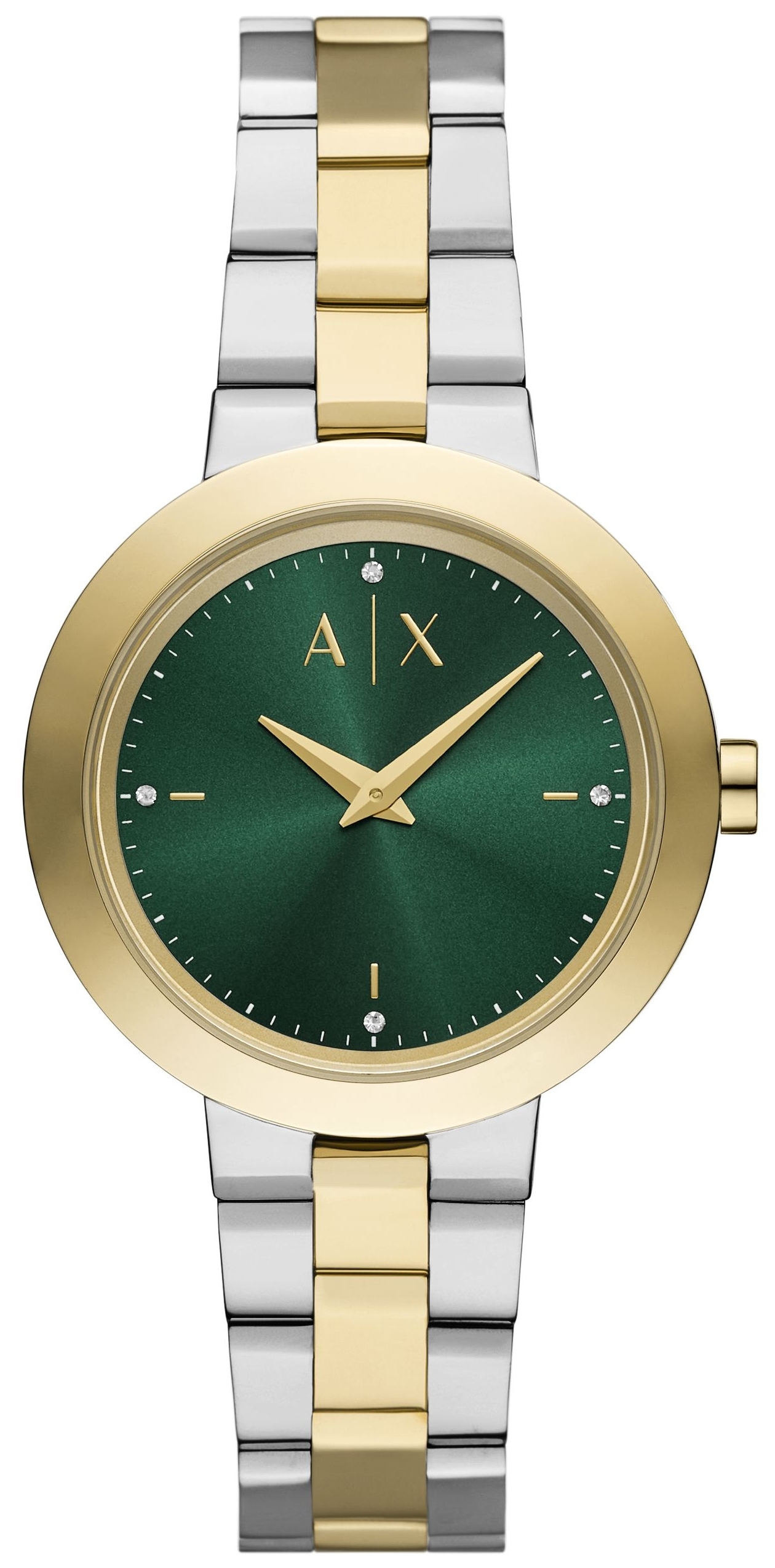 Armani Exchange Damklocka AX5176 Jackie Grön/Guldtonat stål Ø36 mm - Armani Exchange