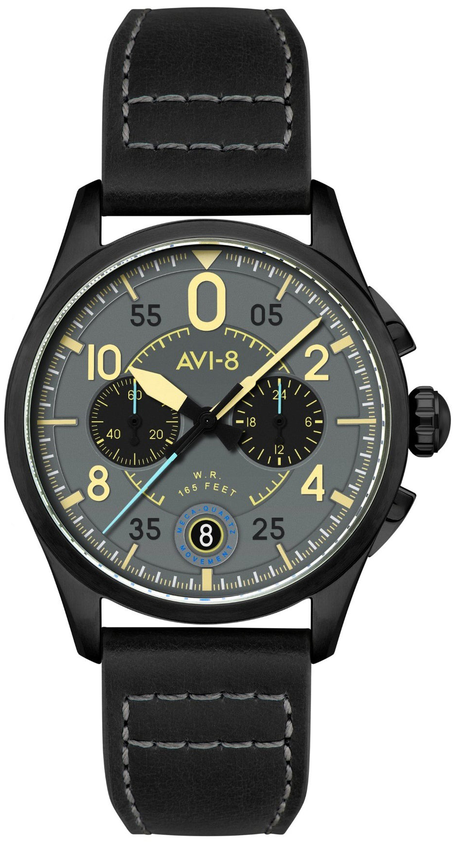 AVI-8 Herrklocka AV-4089-08 Spitfire Grå/Läder Ø42 mm - AVI-8