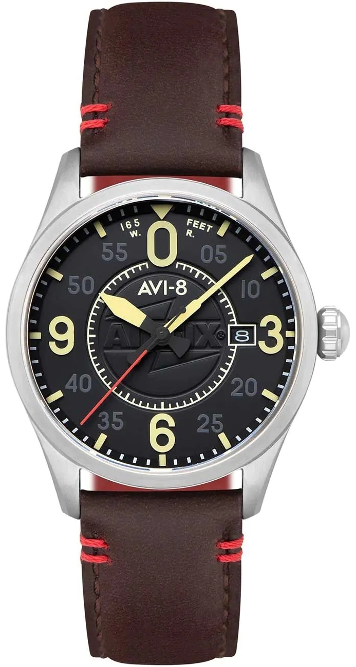 AVI-8 Herrklocka AV-4090-08 Spitfire Svart/Läder Ø42 mm - AVI-8