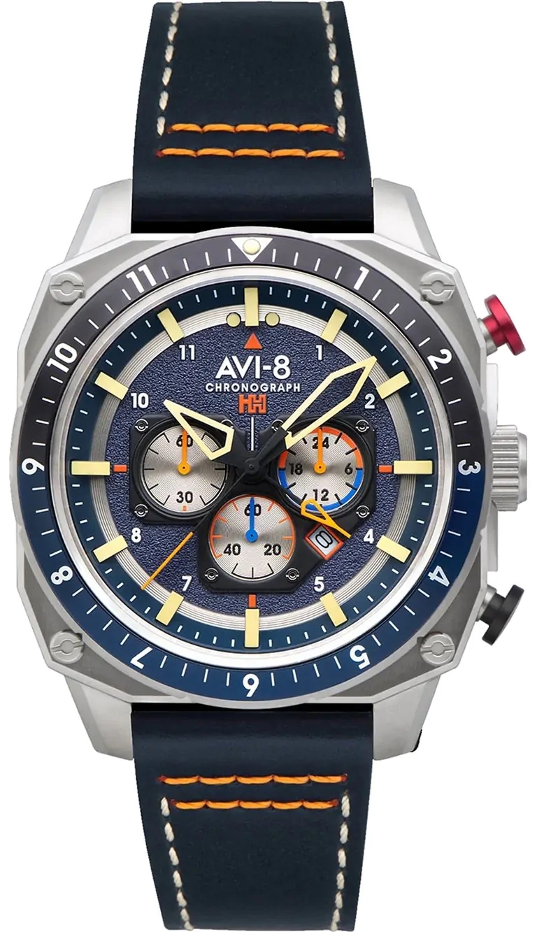 AVI-8 Herrklocka AV-4100-02 Hawker Hunter Blå/Läder Ø43 mm - AVI-8