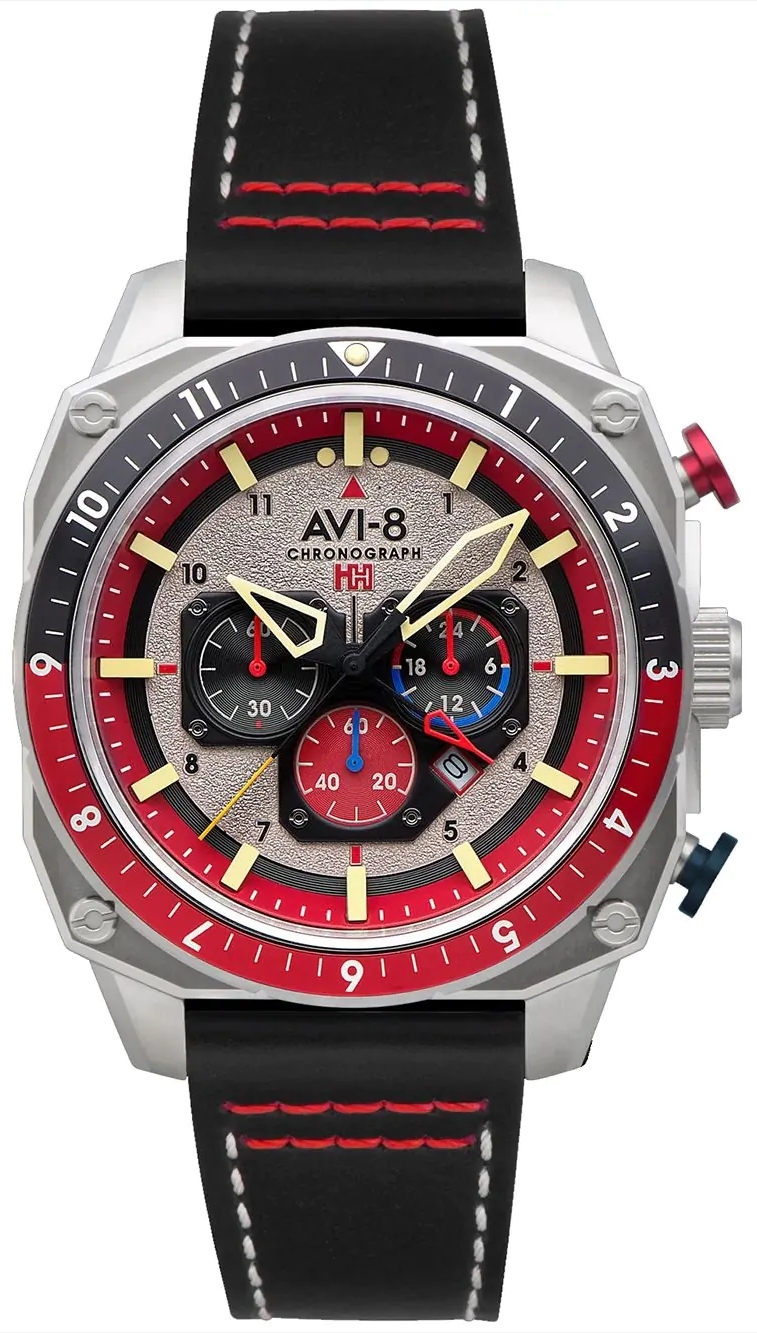 AVI-8 Herrklocka AV-4100-03 Hawker Hunter Grå/Läder Ø43 mm - AVI-8