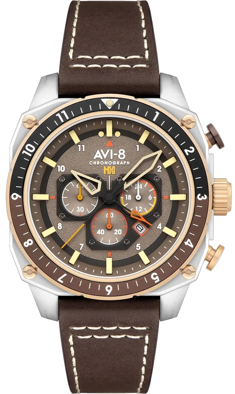 AVI-8 Herrklocka AV-4100-05 Hawker Hunter Grå/Läder Ø43 mm - AVI-8