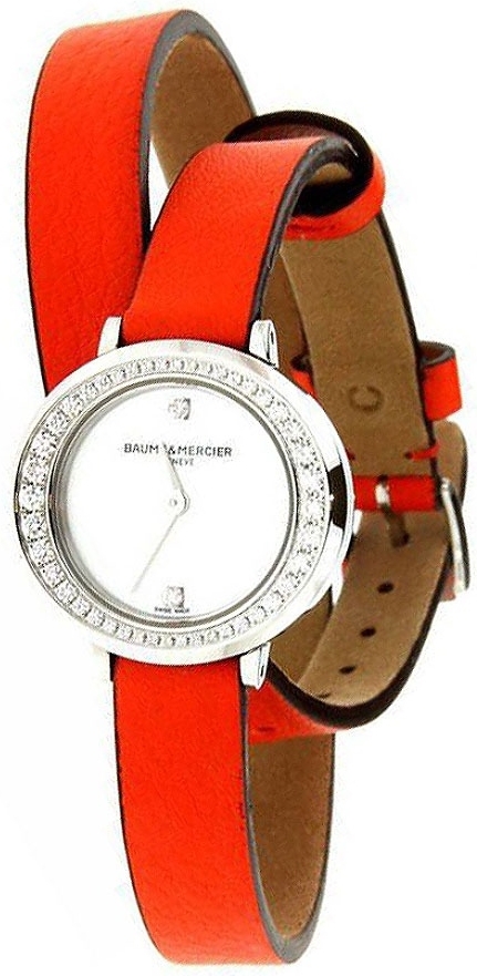 Baume & Mercier Damklocka M0A10290 Promesse Vit/Läder Ø22 mm - Baume & Mercier