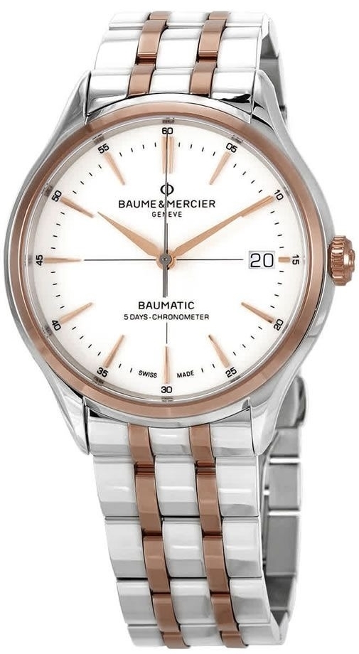 Baume & Mercier Herrklocka M0A10458 Clifton Vit/Roséguldstonat - Baume & Mercier