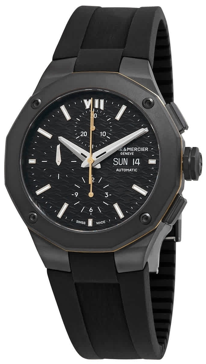 Baume & Mercier Herrklocka M0A10625 Riviera Svart/Gummi Ø43 mm - Baume & Mercier