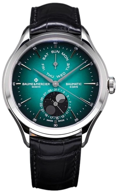 Baume & Mercier Herrklocka M0A10654 Clifton Grön/Läder Ø42 mm - Baume & Mercier