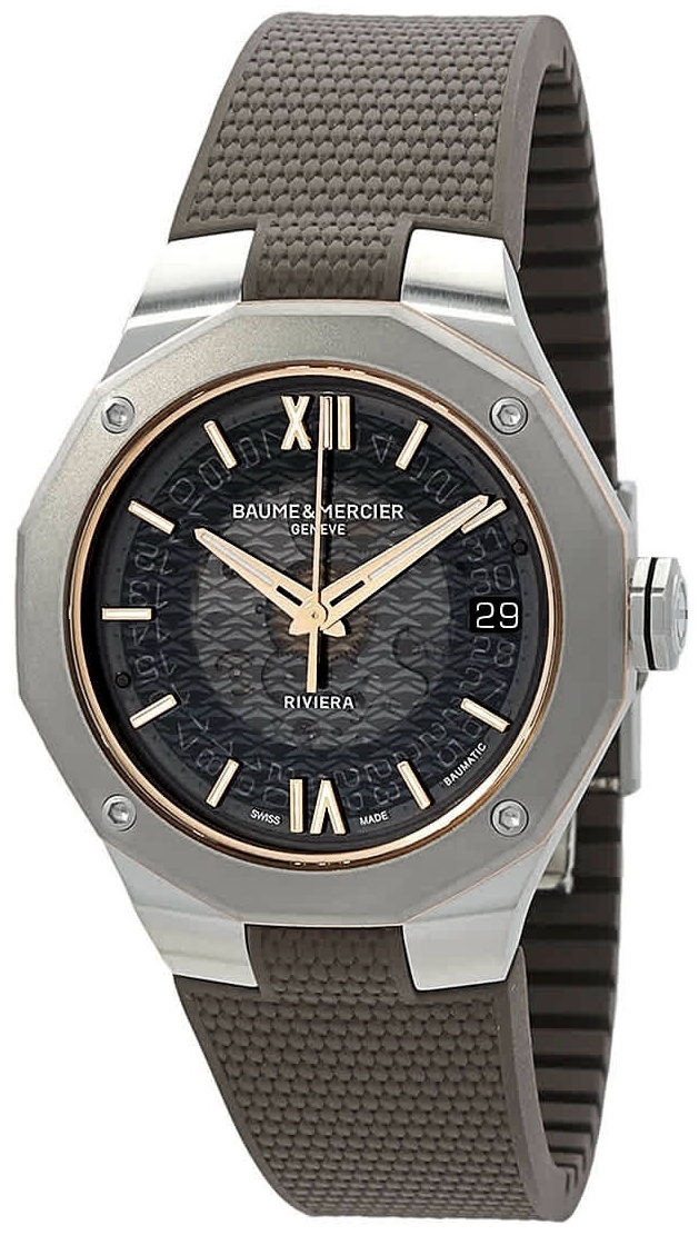 Baume & Mercier Herrklocka M0A10720 Riviera Grå/Gummi Ø39 mm - Baume & Mercier