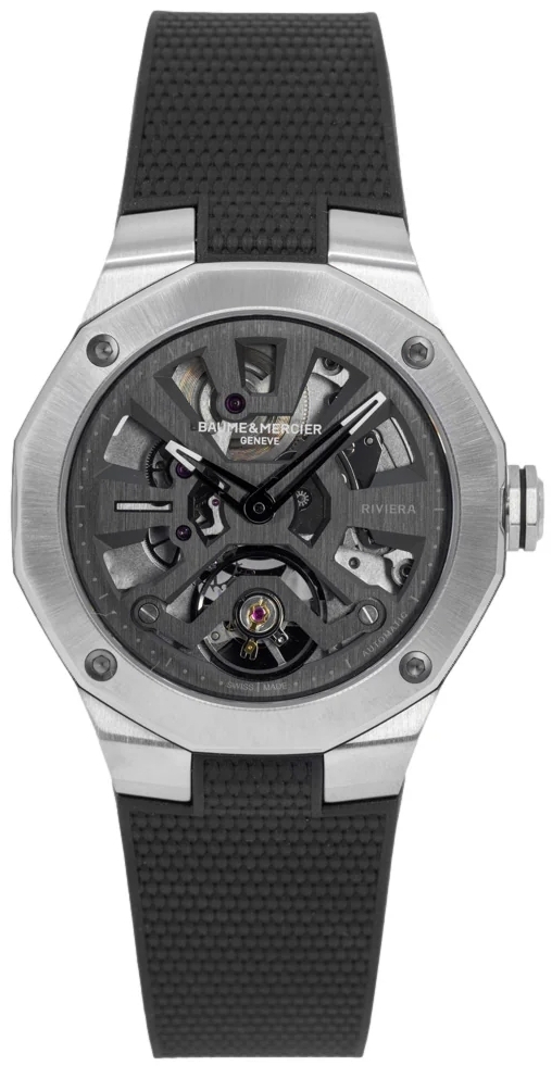 Baume & Mercier Herrklocka M0A10721 Svart/Gummi Ø42 mm - Baume & Mercier