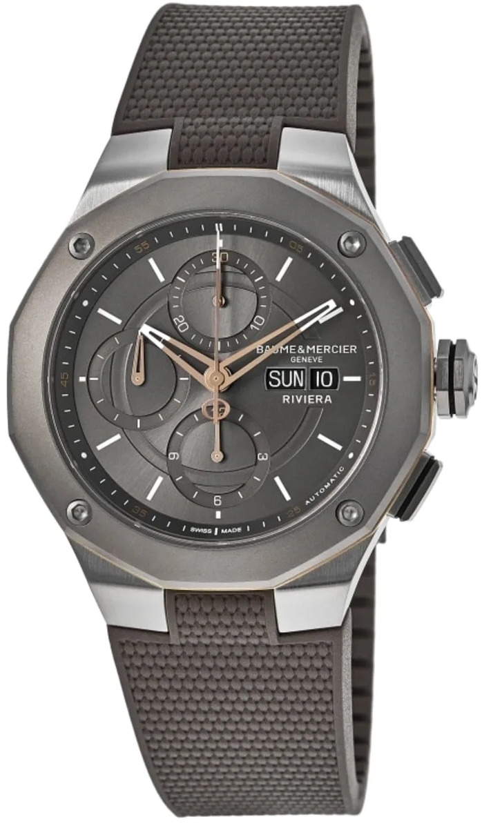 Baume & Mercier Herrklocka M0A10722 Riviera Grå/Gummi Ø42 mm