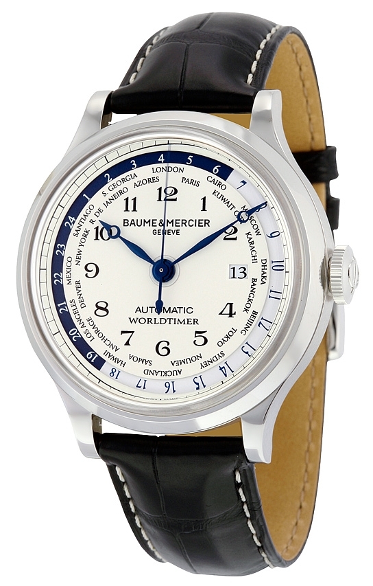 Baume & Mercier Herrklocka MOA10106 CAPELAND Vit/Läder Ø44 mm - Baume & Mercier
