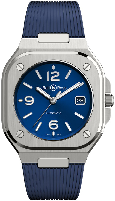 Bell & Ross Herrklocka BR05A-BLU-ST/SRB Br 05 Blå/Gummi - Bell & Ross
