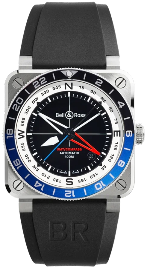 Bell & Ross Herrklocka BR0393-COM-ST/SRB BR 03 Svart/Gummi 42x42