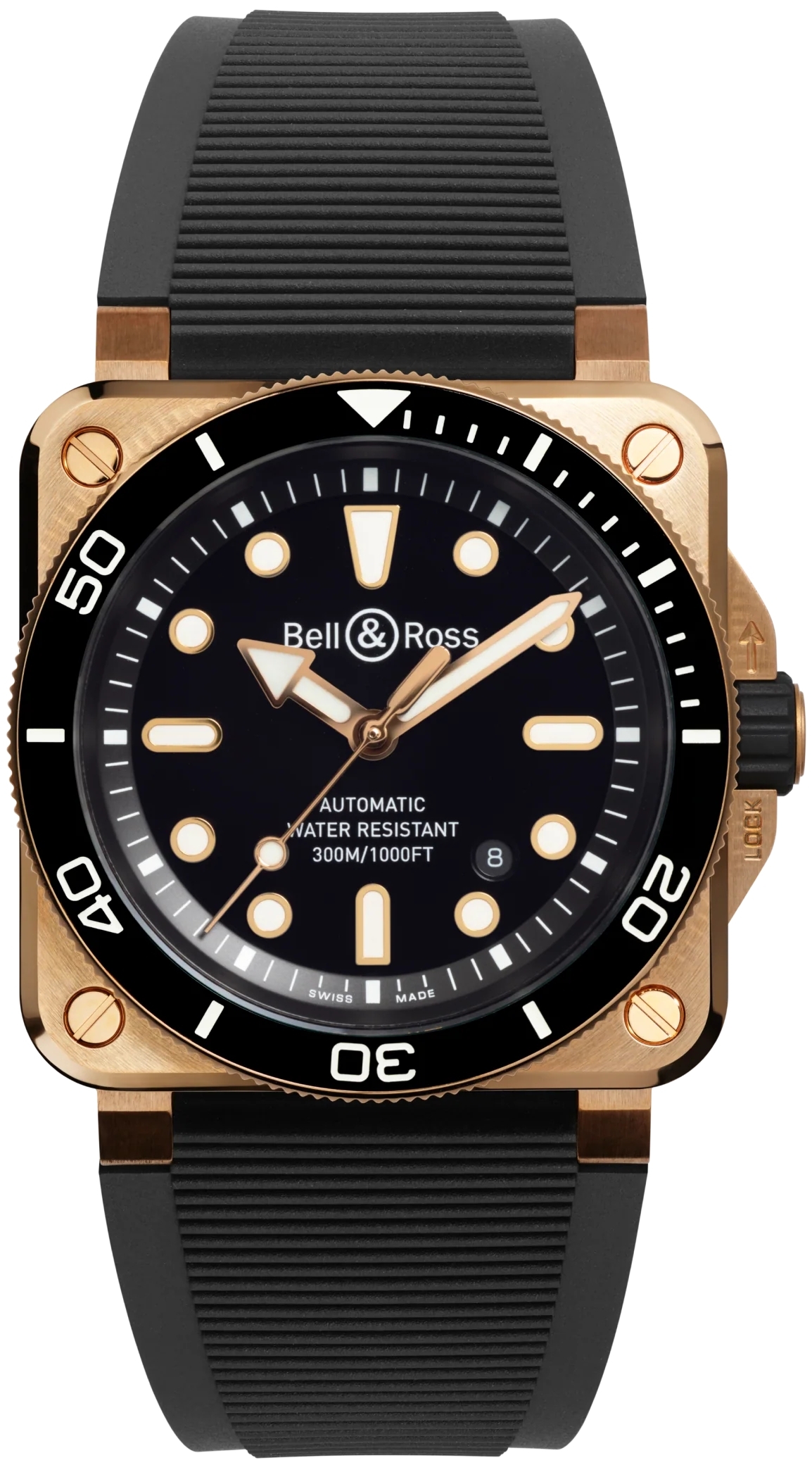 Bell & Ross Herrklocka BR03A-D-BL-BR/SRB BR 03 Svart/Gummi 42x42