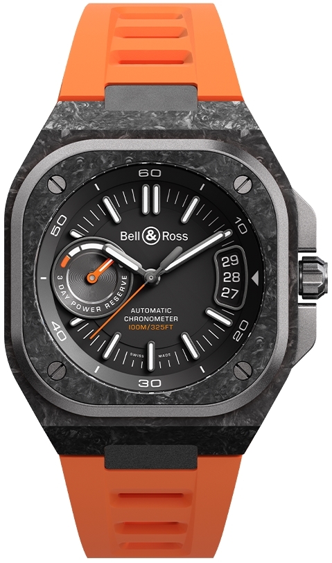 Bell & Ross Herrklocka BRX5R-BO-TC/SRB BR-X5 Svart/Gummi Ø41 mm - Bell & Ross