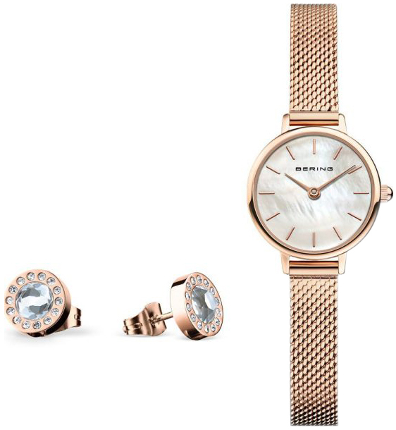 Bering Damklocka 11022-364-GWP Classic Vit/Ros&eacute;guldstonat st&aring;l &Oslash;22