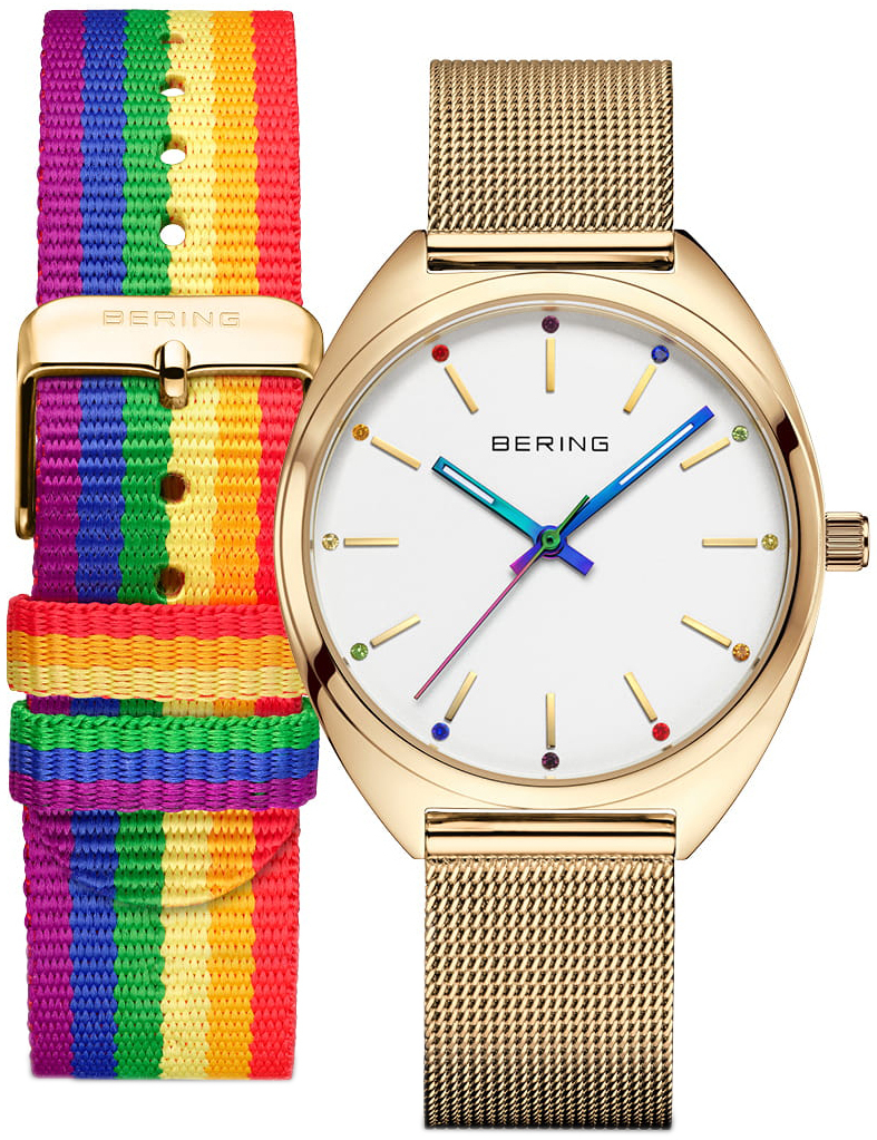 Bering Damklocka 127220-36-334 Freedom Vit/Gulguldtonat st&aring;l &Oslash;36 mm