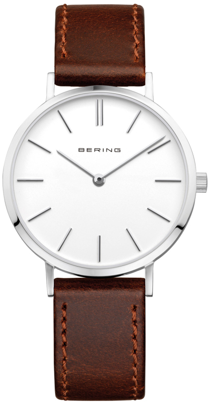 Bering Damklocka 14134-504 Classic Vit/L&auml;der &Oslash;34 mm