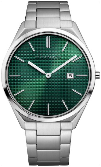 Bering Herrklocka 17240-708 Ultra Slim Grön/Stål Ø40 mm
